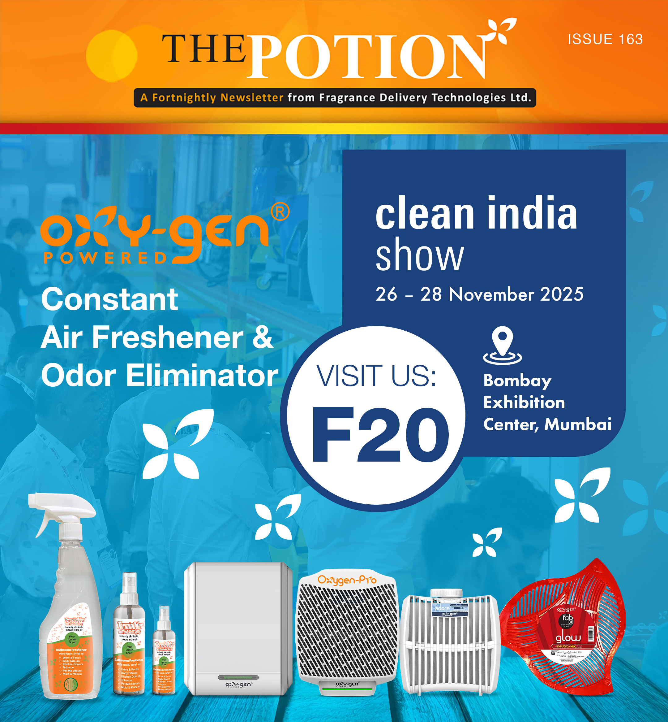 Visit Oxy-Gen Powered at Clean India Show-The Potion 163